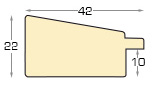 Letvica bor spojeni širina 42 mm visina 22 - wenge zlatni rub - Profil