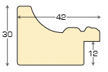 Letvica bor spojeni širina 42 mm visina 30 - zlato - Profil