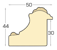 Letvica spojena jela širina 50 mm visina 44 - zlato sa ukrasima - Profil