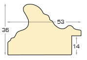 Letvica jela spojena širina 53 mm vis.36 - starinsko bijela - Profil