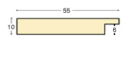 Letvica ayous neobrađena - širina 55 mm - visina 10 mm - Profil