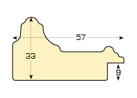 Letvica bor spojeni, širina 57 mm vis. 33 mm - oker - Profil