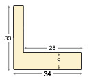 Letvica L - jela širina 34 mm visina 33 - crna zlatna traka - Profil