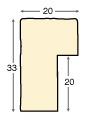Letvica ayous šir.20 mm vis.33 - rustikalna krem - Profil