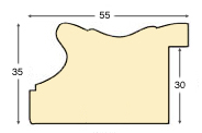 Letvica ayous šir.55 mm vis.35 - srebro - Profil