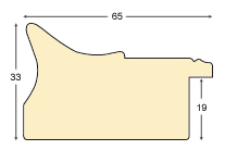 Letvica jela spojena šir.65 mm vis.33 - smeđa sa bijelim pass. - Profil