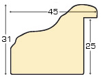 Letvica ayous šir.45 mm vis.32 - zlato - Profil