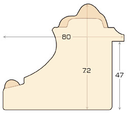 Letvica jela spojena šir. 84mm visina 74 - srebro sa reljef.ukrasima - Profil