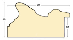 Letvica ayous šir.81 mm vis.46 - dovršenje zlato - Profil