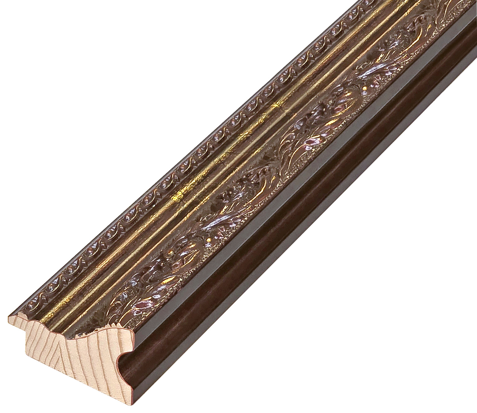 Letvica spojeni bor širina 57 mm visina 38 - smeđa sa ukrasima