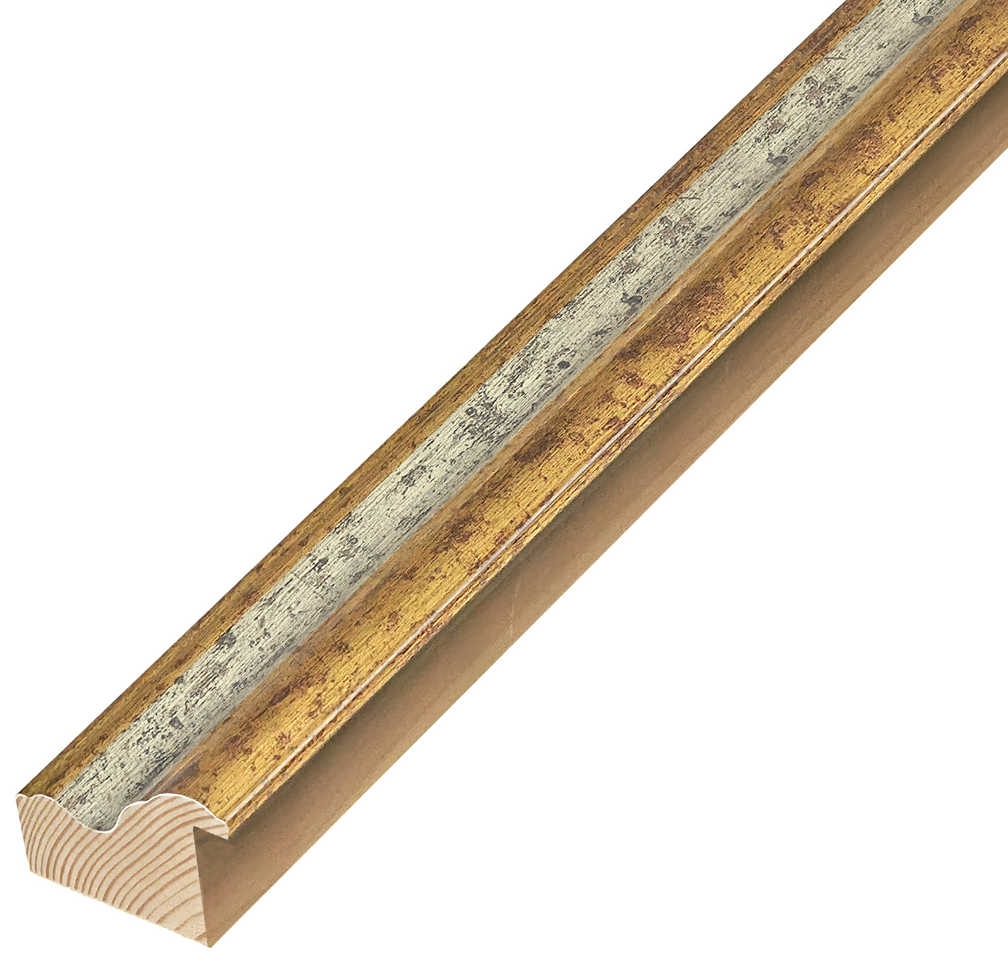 Letvica spojeni bor širina 45 mm visina 32 - zlato, srebrni utor